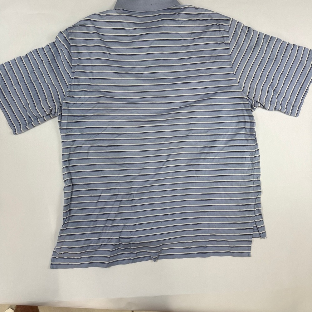Vintage Polo Golf Ralph Lauren Striped Polo Shirt Mens XL Pima Cotton Blue - Picture 2 of 7